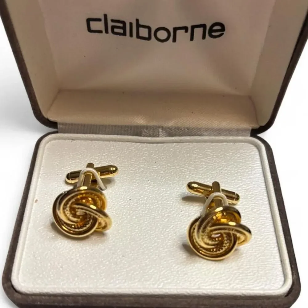 Vintage Men’s Cufflinks & Keychain Gift Set Bundle – Claiborne & Roma Milano
